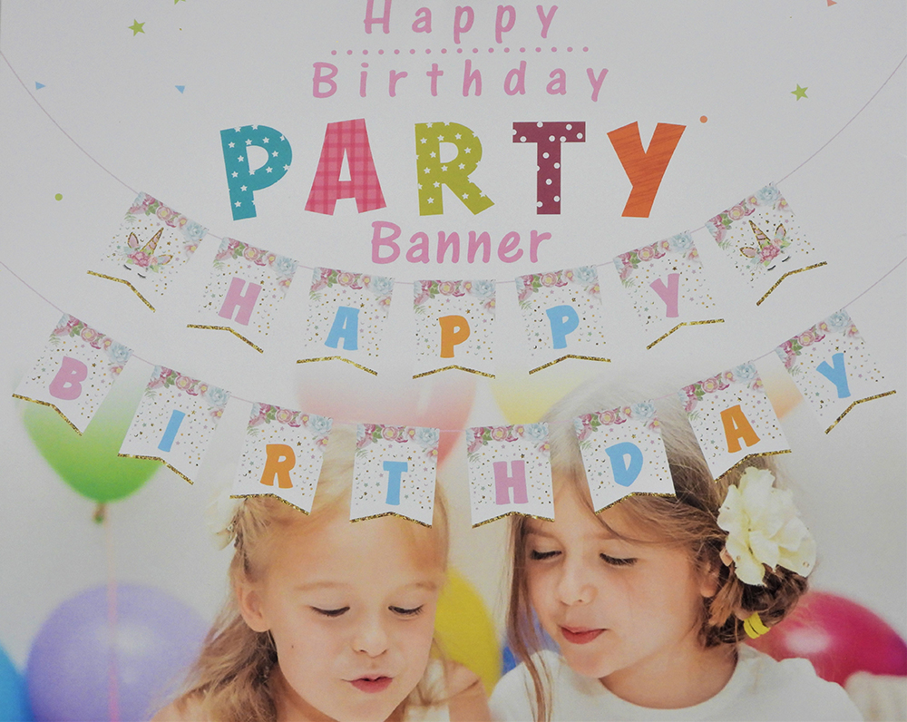 Születésnapos füzér Happy Birthday pink