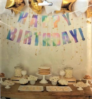 Happy Birthday füzér szivárvány színes