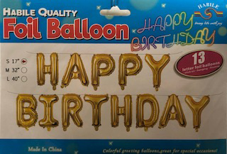 Születésnapos füzér Happy Birthday lufu füzér