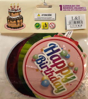 Születésnapos torta tartó dísz